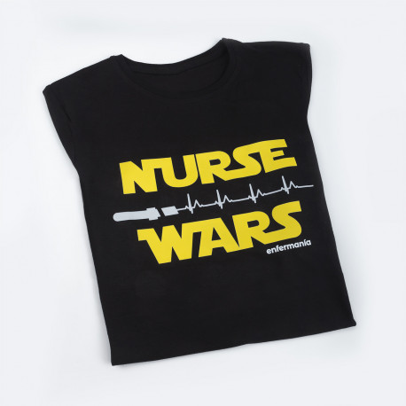 Woman's Black T-shirt - NURSE WARS