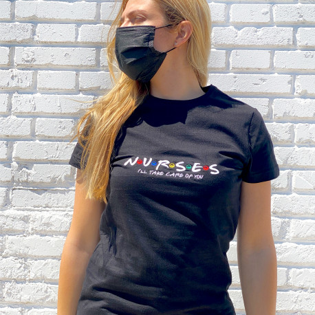 Woman's Black T-shirt - NURSE WARS