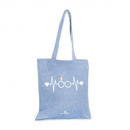 Cotton Tote Bag - Two-tone Blue -...