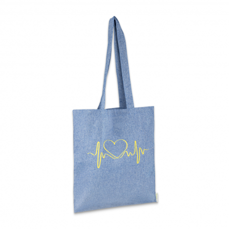 Cotton Tote Bag - Two-tone Blue -...