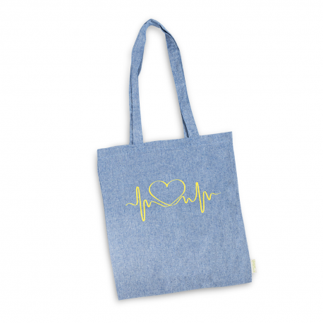 Cotton Tote Bag - Two-tone Blue -...