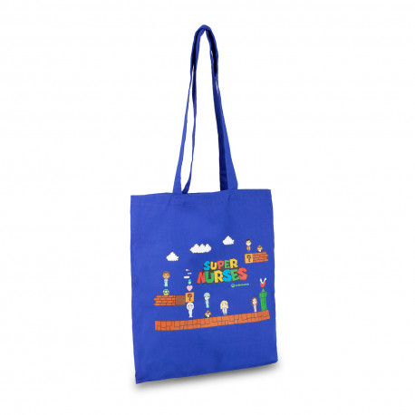 bolsa tote azul mario bros