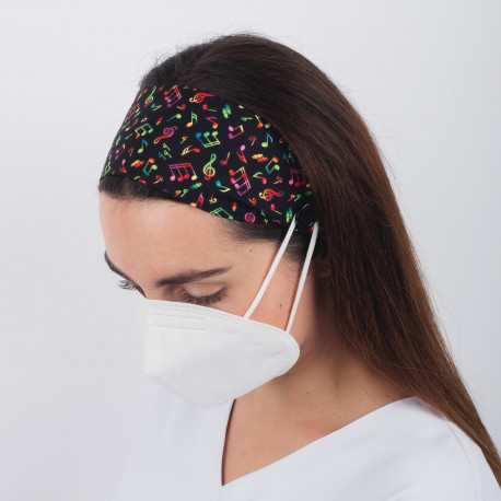 Coloured Notes Headband with Buttons