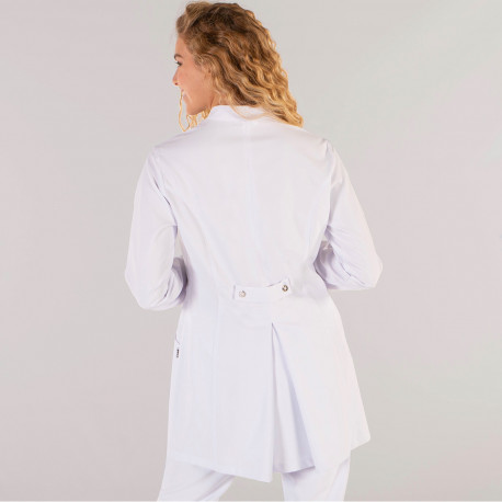 Women's Microfiber Lab Coat - White -...