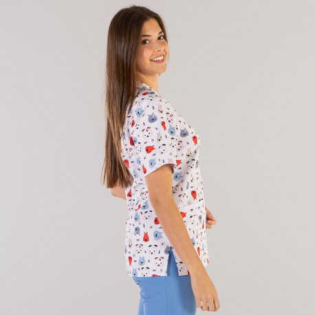 Unisex Microfiber Scrub Top - DOGS