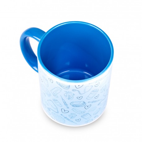 Taza azul estampada @elartedecuidar_