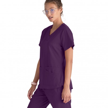 Women's V-Neck 4-Pocket Scrub Top -...