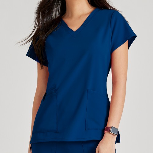 Grey's Anatomy Women's Royal Blue V-Neck Scrub Top Adult Small Blue - Royal