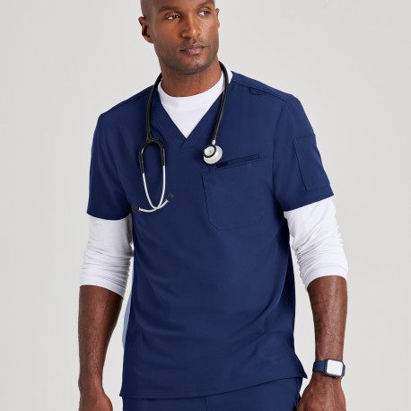 Men's V-Neck 3-Pocket Scrub Top -...