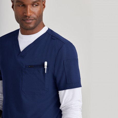 Men's V-Neck 3-Pocket Scrub Top -...