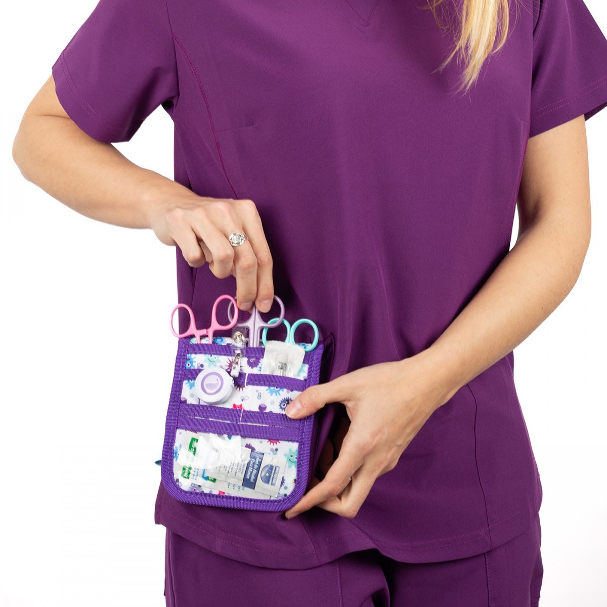Organizador de bolsillo para enfermera con estampado de Virus