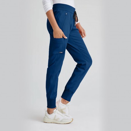 Women's 5-pocket plain pants - sky...