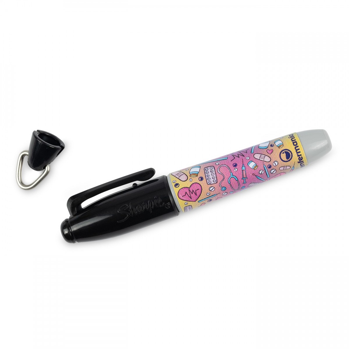 Badge Reel Pens, Mini Sharpie, Mini Pen and LED Light for Badge