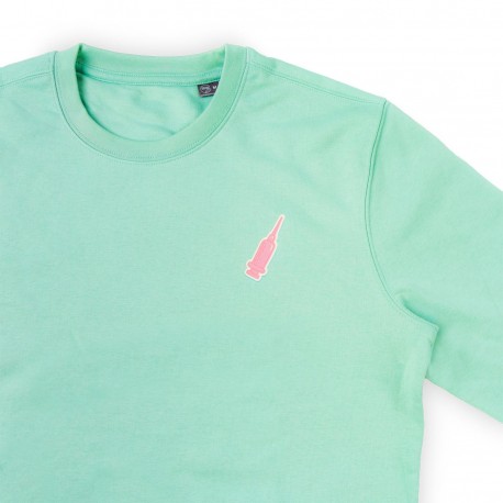 Nursing sweatshirt in aqua with print