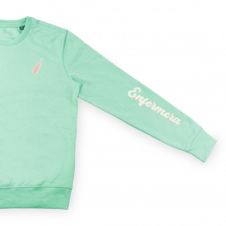 Nursing sweatshirt in aqua with print