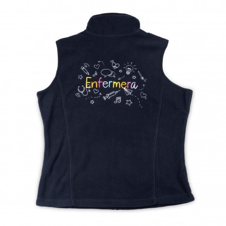 Women's Embroidered Fleece Vest -...