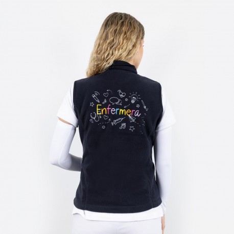 Women's Embroidered Fleece Vest -...