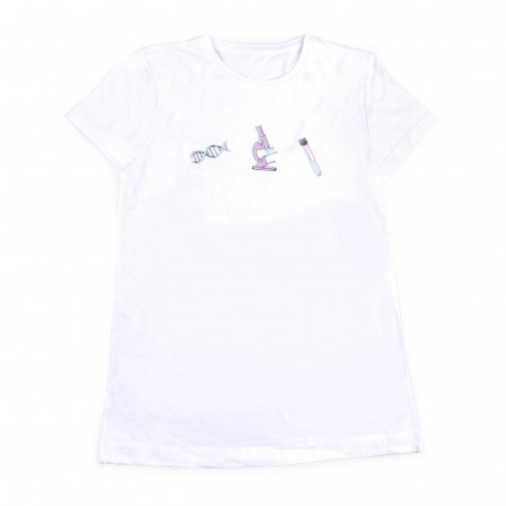 Camiseta blanca estampada mujer -...