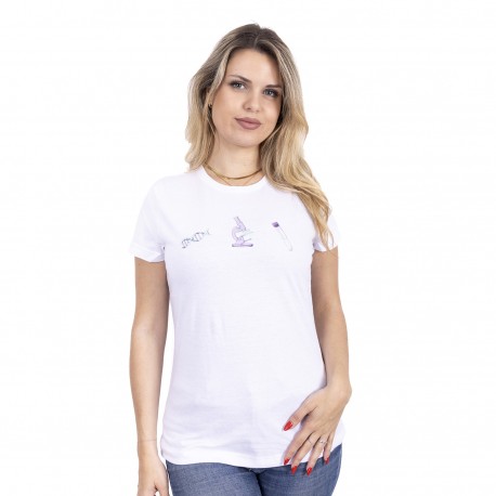 Woman's White T-shirt - Laboratory...