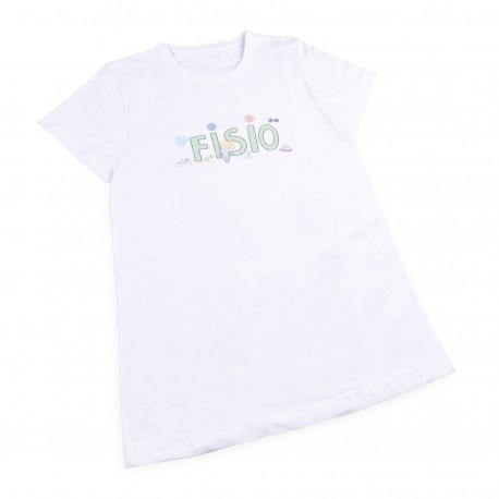 Woman's White T-shirt - Fisio pastel...