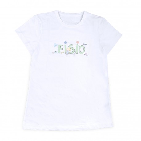 Woman's White T-shirt - Fisio pastel...