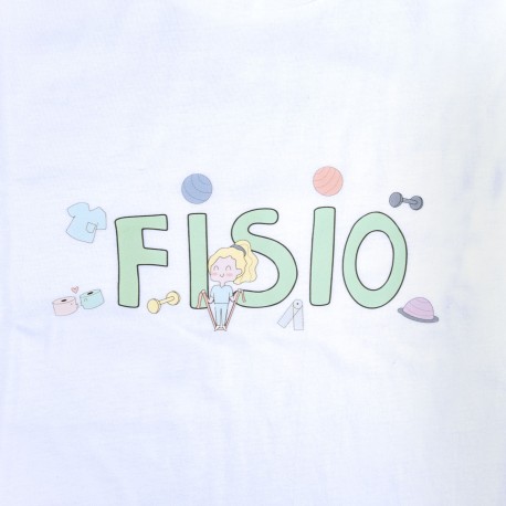 Woman's White T-shirt - Fisio pastel...