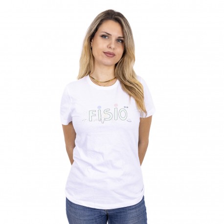 Woman's White T-shirt - Fisio pastel...