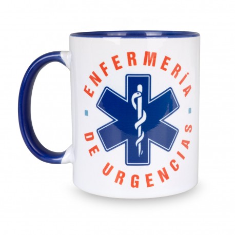 Taza azul estampada