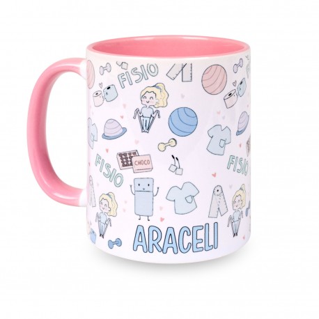 Classic pink mug physio in pastel colors