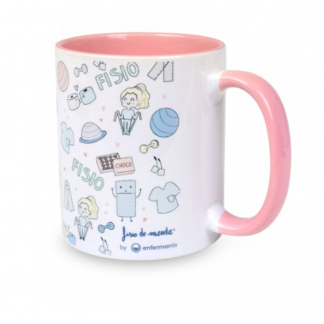 Classic pink mug physio in pastel colors