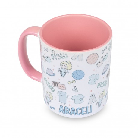 Classic pink mug physio in pastel colors