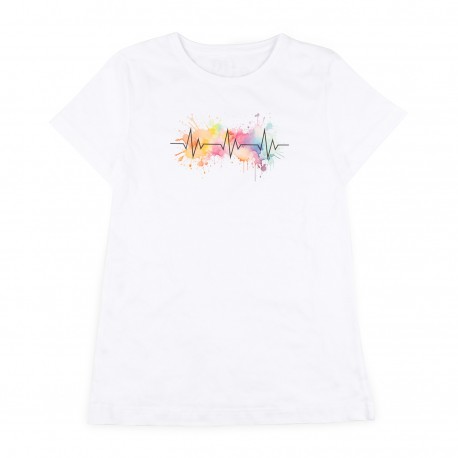 Woman's White T-shirt - EKG