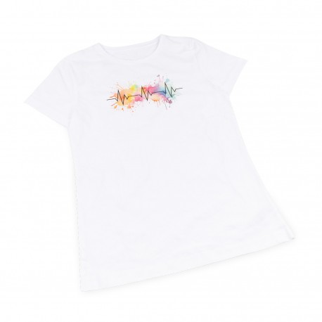 Woman's White T-shirt - EKG