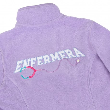 Women's lavender embroidered fleece