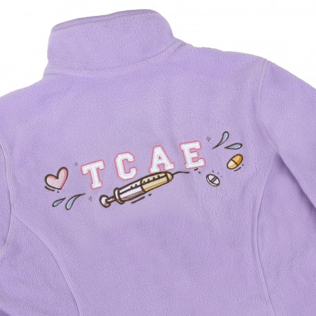 Women's lavender embroidered fleece