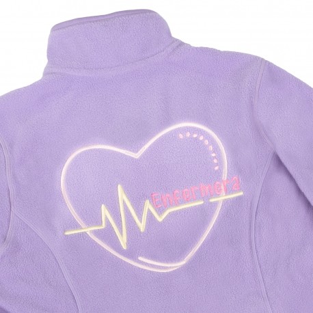 Women's lavender embroidered fleece