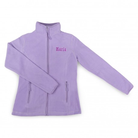 Women's lavender embroidered fleece