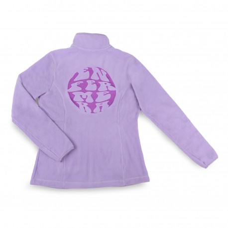 Women's lavender embroidered fleece