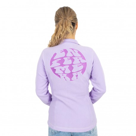 chaqueta polar lavanda bordada