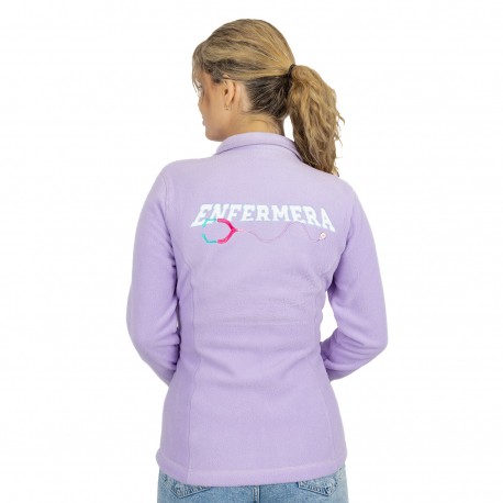 Women's lavender embroidered fleece