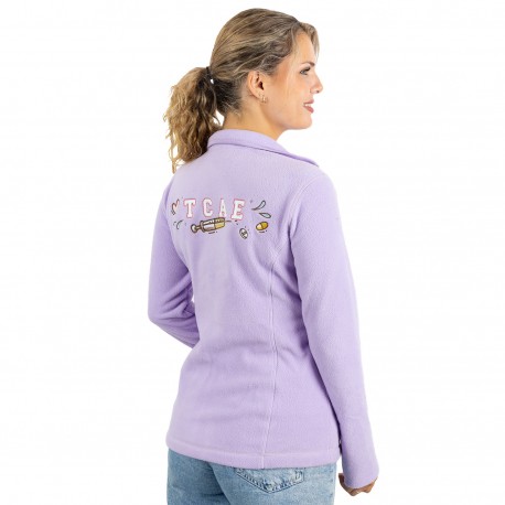 Women's lavender embroidered fleece