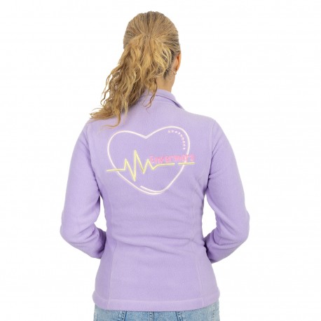 Women's lavender embroidered fleece