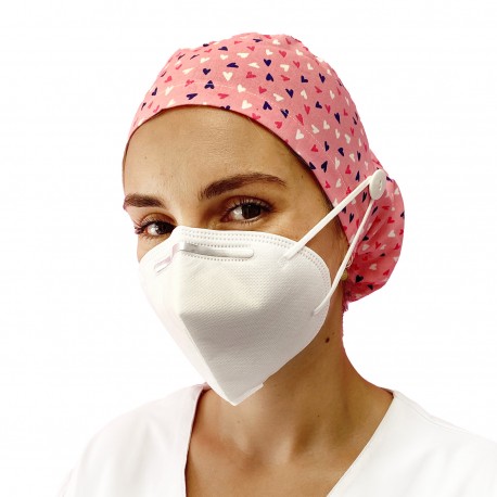 Long Hair Surgical Cap with buttons -...