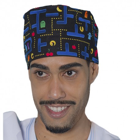 Short Hair Surgical Cap - Pac-Man