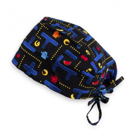 Short Hair Surgical Cap - Pac-Man