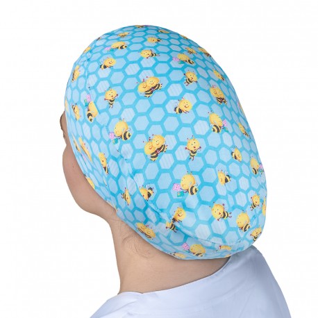 Long Hair Surgical Cap - Bees