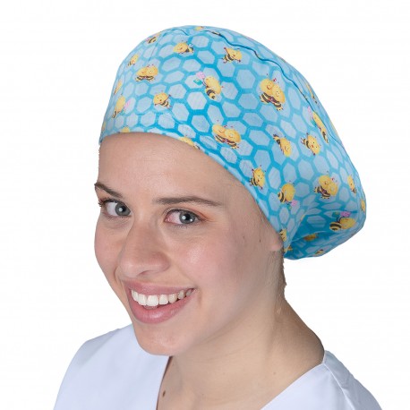 Long Hair Surgical Cap - Bees