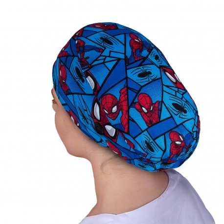 gorro quirúrgico pelo largo estampado spiderman