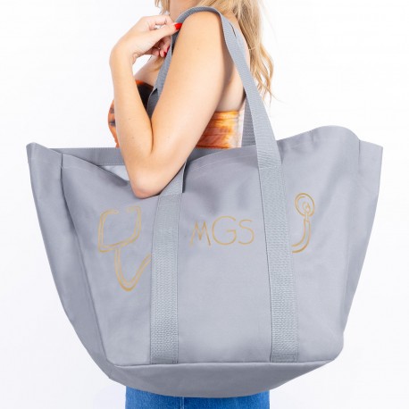 bolso gris tote