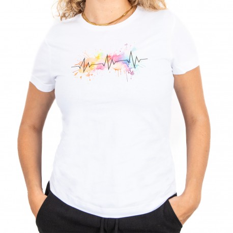 Woman's White T-shirt - EKG